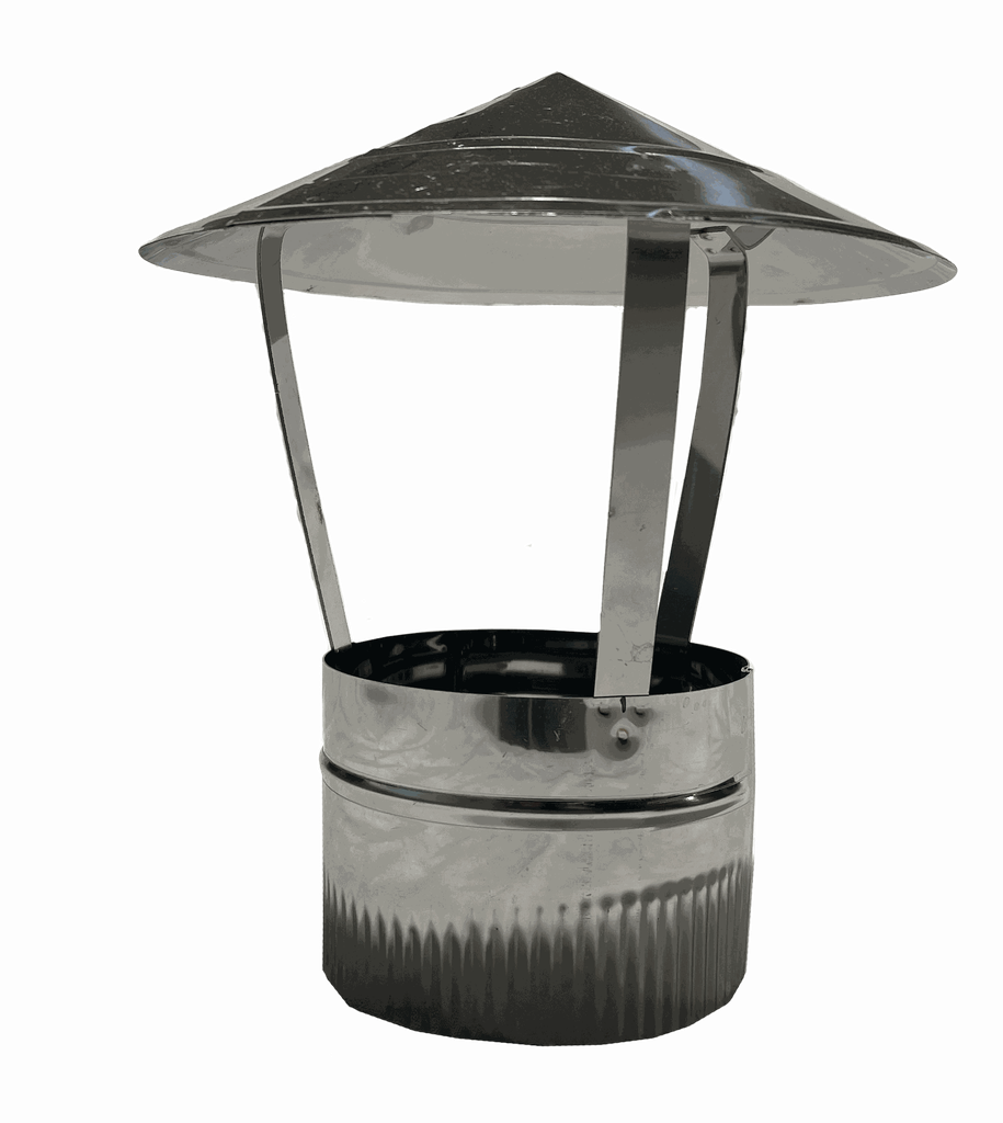 Cap for chimney d129 w/o mesh 304 GRID