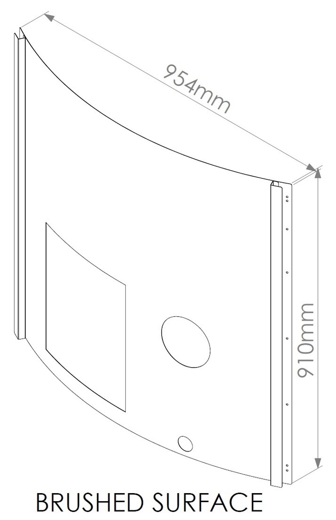 Priekinė skarda Wellness krosnelei Delux kubilui Tipas MM 430 GRID 910x1000