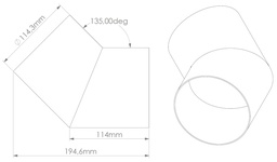 [313400003] Elbow for chimney d114,3 135 degr 304